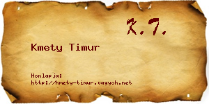 Kmety Timur névjegykártya